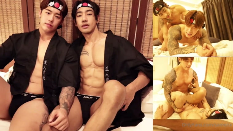 หนุ่มหล่อที่มีรอยสักขนาดใหญ่ fucks SEMENX โดยไม่มีร่ม - Wanke Video